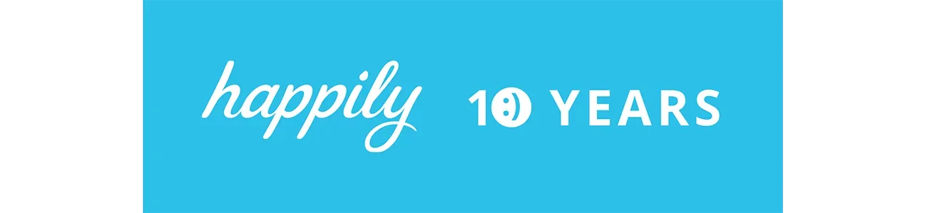 happily events 10 years timeline header